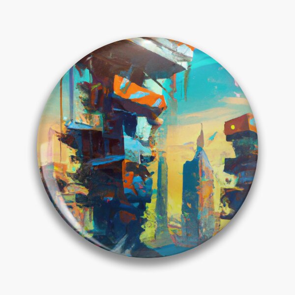 Artikelvorschau, Futuristische dystopische Stadt, KI-generierte digitale Malerei entworfen und verkauft von sweetbelle.