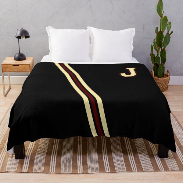 Item preview, J is for Japan / Varsity Letter with Racing Stripes - Cream / Maroon / Black Background designed and sold by PEK1787.