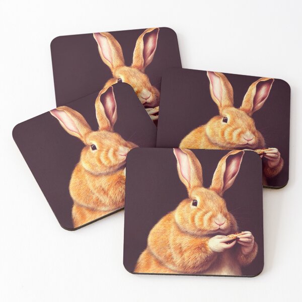 Item preview, Rabbit eating pizza designed and sold by ladarkepoque.