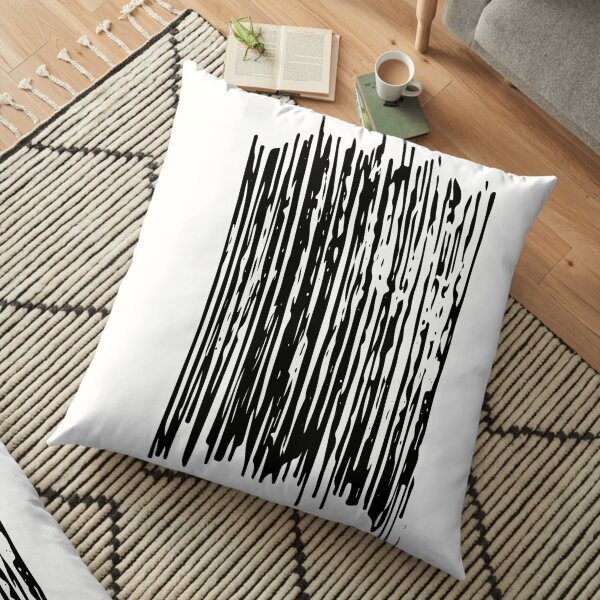 Black Brush Hand Written Floor Pillow