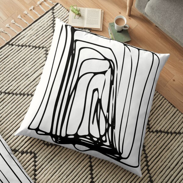 Stroke Black, Brush, Hand ,Written Floor Pillow