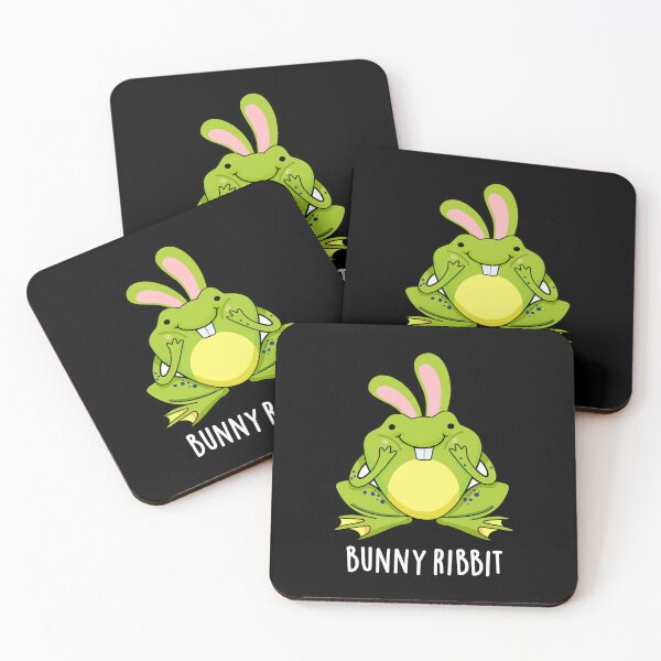 Item preview, Bunny Ribbit Rabbit Funny Frog Puns (Dark BG) designed and sold by punnybone.