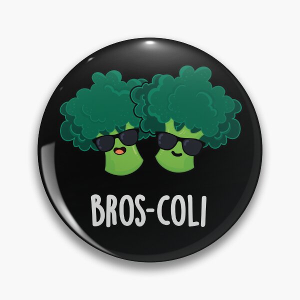 Item preview, Bros-coli Broccoli Funny Veggie Puns (Dark BG) designed and sold by punnybone.