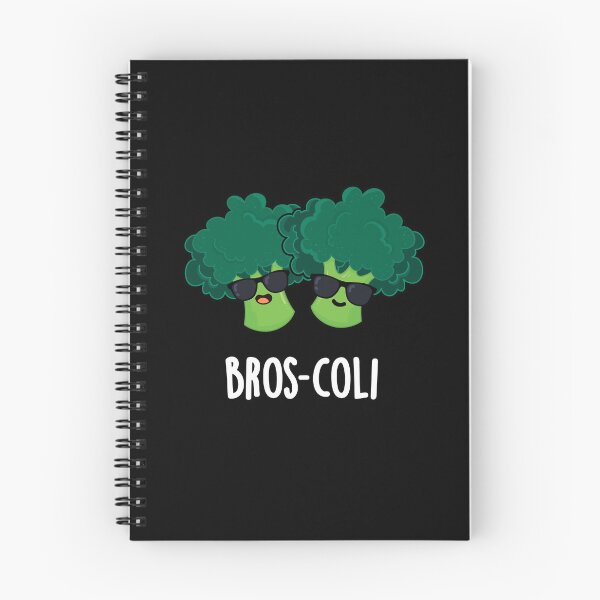 Item preview, Bros-coli Broccoli Funny Veggie Puns (Dark BG) designed and sold by punnybone.