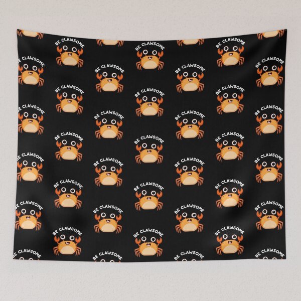 Item preview, Be Clawsome Funny Positive Crab Pun (Dark BG) designed and sold by punnybone.