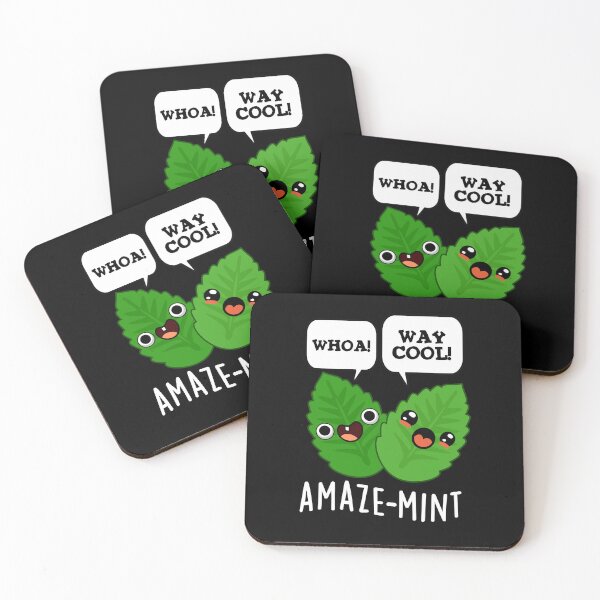 Item preview, Amaze-mint Funny Mint Puns (Dark BG) designed and sold by punnybone.
