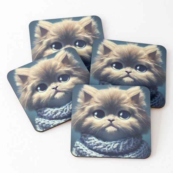 Item preview, Portrait Of A Beautiful Cute Cat Wearing Knitted Scarf  designed and sold by Pet Shelter.