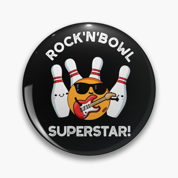 Item preview, Rock And Bowl Superstar Funny Bowling Puns (Dark BG) designed and sold by punnybone.