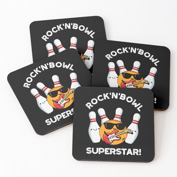 Item preview, Rock And Bowl Superstar Funny Bowling Puns (Dark BG) designed and sold by punnybone.