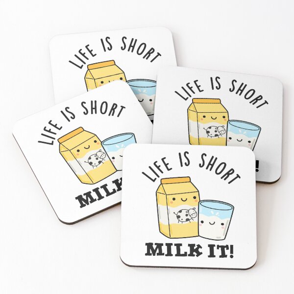 Item preview, LIfe Is Short Milk It Funny Drink Puns  designed and sold by punnybone.