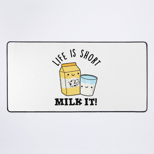 Item preview, LIfe Is Short Milk It Funny Drink Puns designed and sold by punnybone.