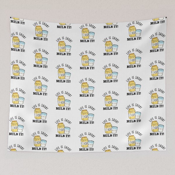 Item preview, LIfe Is Short Milk It Funny Drink Puns  designed and sold by punnybone.