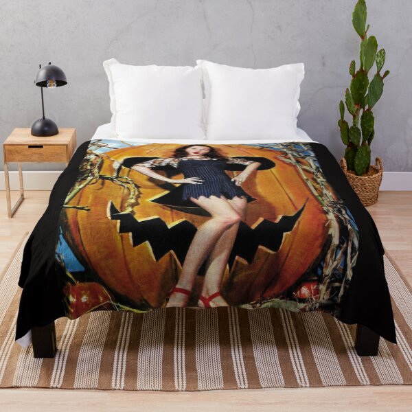 Item preview, Pinup farmer and an evil, scary pumpkin designed and sold by VintageManiac.