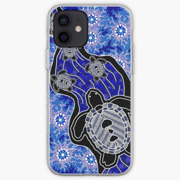 Authentic Aboriginal Art - Baby Sea Turtles iPhone Soft Case