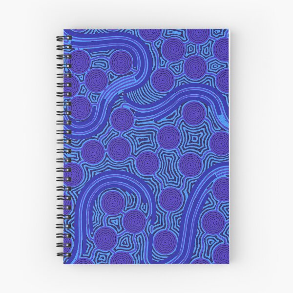Item preview, Authentic Aboriginal Art – The Rivers around Us (blue) designed and sold by HogarthArts.
