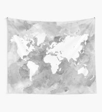 Design 49 Weltkarte Graustufen Wandbehang