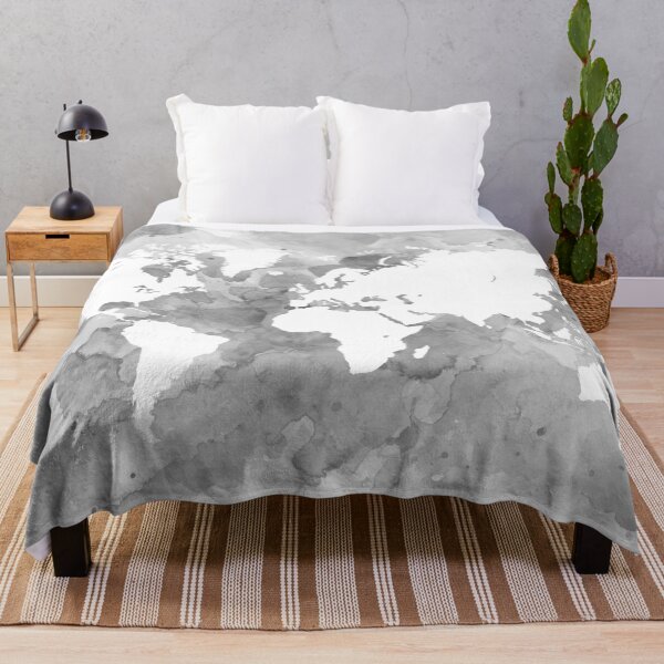 Item preview, Design 49 World Map grayscale designed and sold by artbylucie.