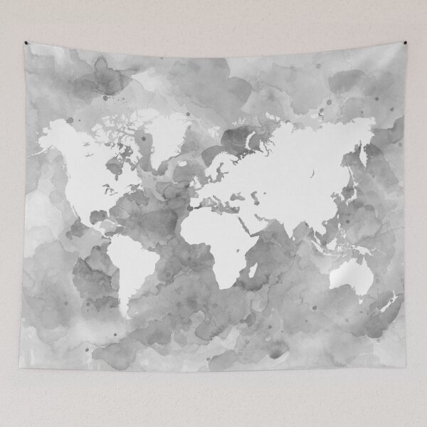 Item preview, Design 49 World Map grayscale designed and sold by artbylucie.
