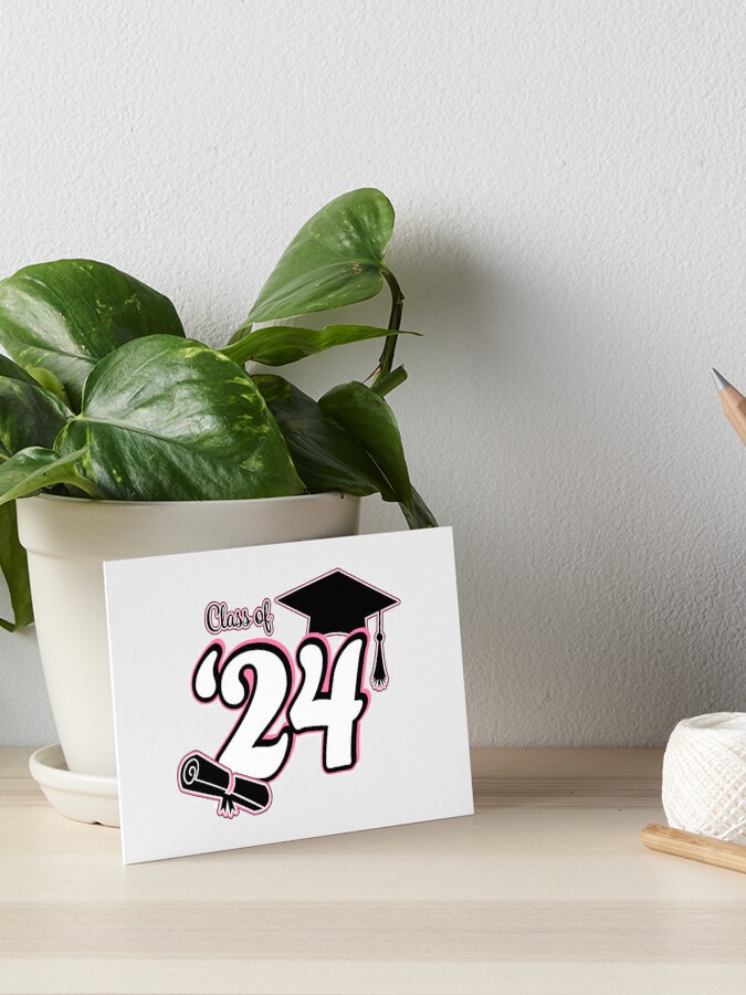 Class of 2024 Graduation Design (Pink and Black) Sticker for Sale by  SavsSparkleShop