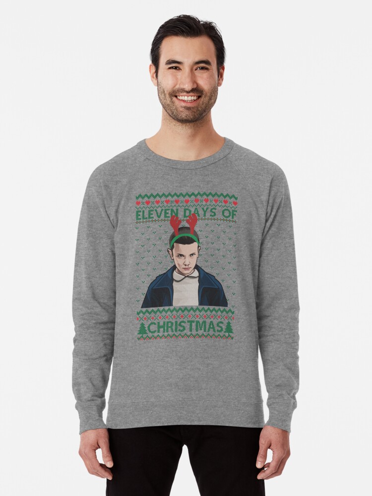 Eleven Stranger Things Christmas Jumper Hellfire Club Sweater Funny xmas Jumper Lightweight Sweatshirt for Sale by allthingsbanter Redbubble