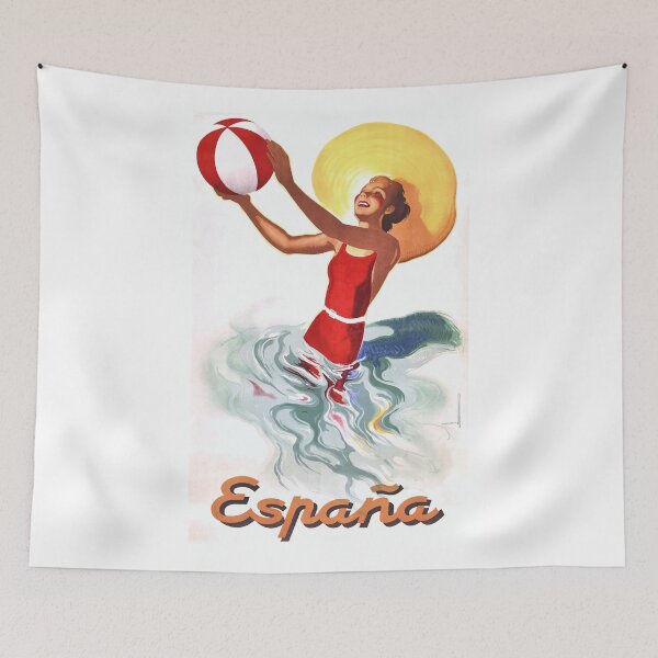 Item preview, 1940 Spain Beach Travel Poster designed and sold by retrographics.