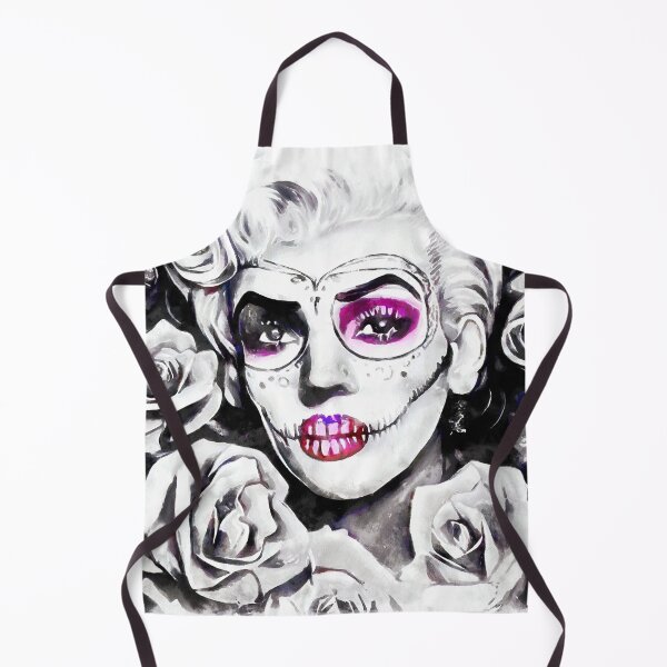 Item preview, Retro sugar skull blonde with roses black and white designed and sold by AnnArtshock.