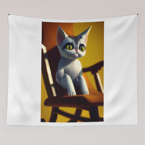 Item preview, Big eyed kitten on chair designed and sold by zorropriest.