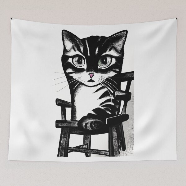Item preview, Big eyed kitten on chair 2 designed and sold by zorropriest.