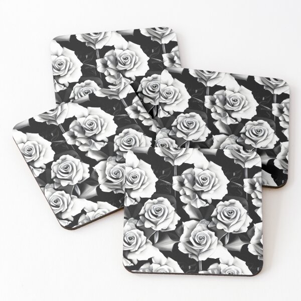 Item preview, Black and White modern roses pattern designed and sold by patterncrow.
