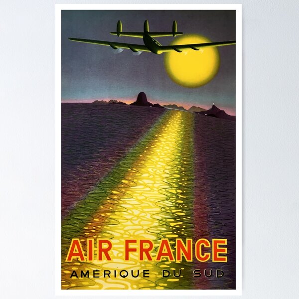 Item preview, 1949 Air France South America Travel poster  designed and sold by retrographics.