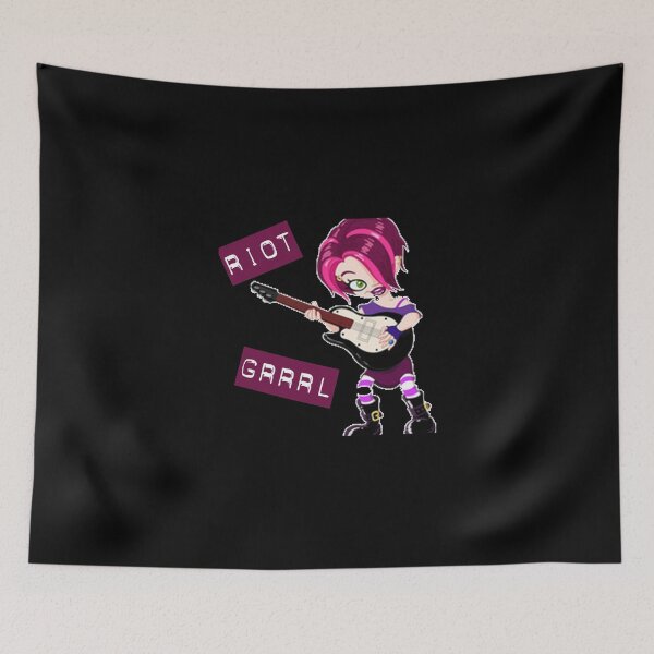 Item preview, Left-Handed Riot Grrrl Guitarist Zipped Hoodie designed and sold by Tranquilharris.