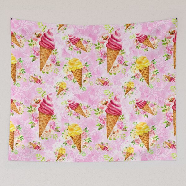 Artikelvorschau, Beach Time Watercolor Icecream Cones entworfen und verkauft von Rainbows Galore.