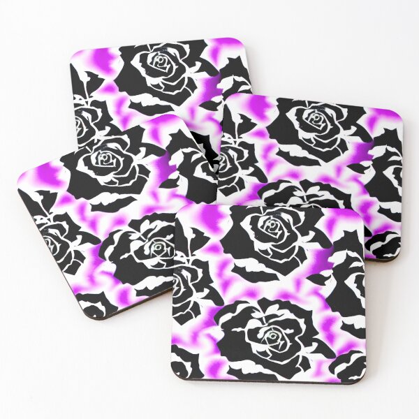 Item preview, Black and White grunge roses with pink designed and sold by patterncrow.