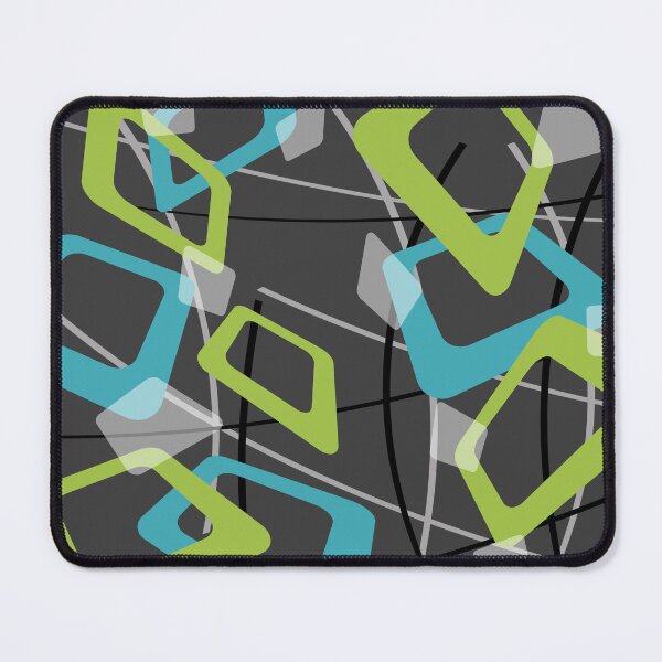 Item preview, Mid Century Triangles Rectangles design turquoise green grey designed and sold by Graphic-Color.
