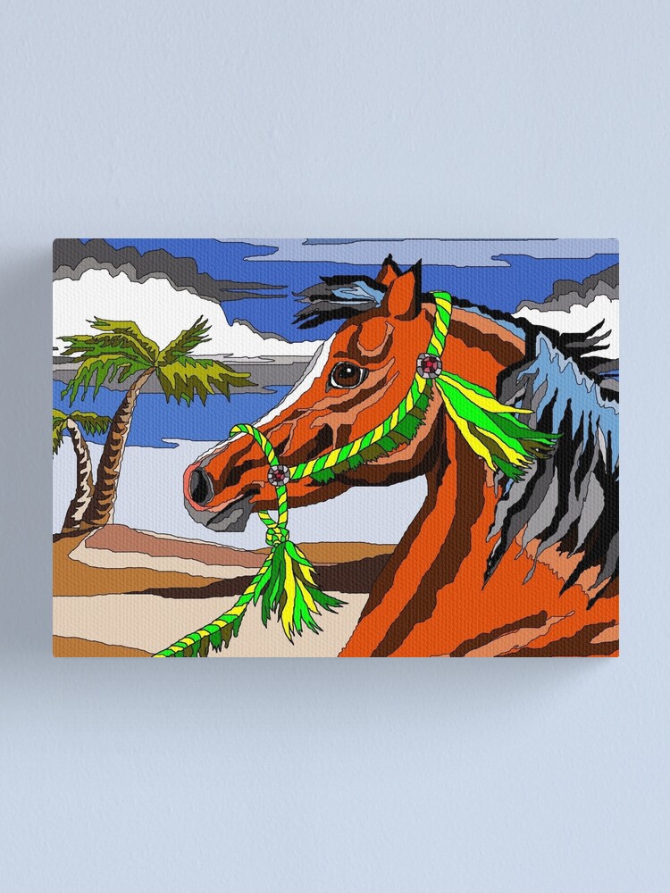 arabian horse digital paint by number style canvas print by wildestart redbubble