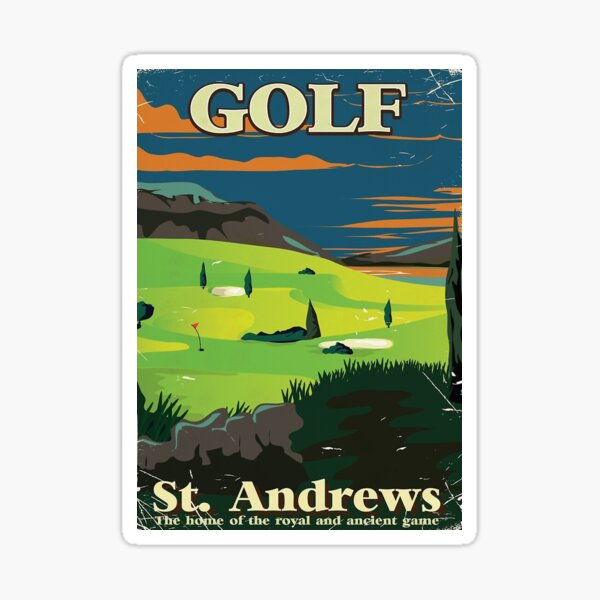 "Golf St. Andrews vintage commercial poster" Sticker for Sale by