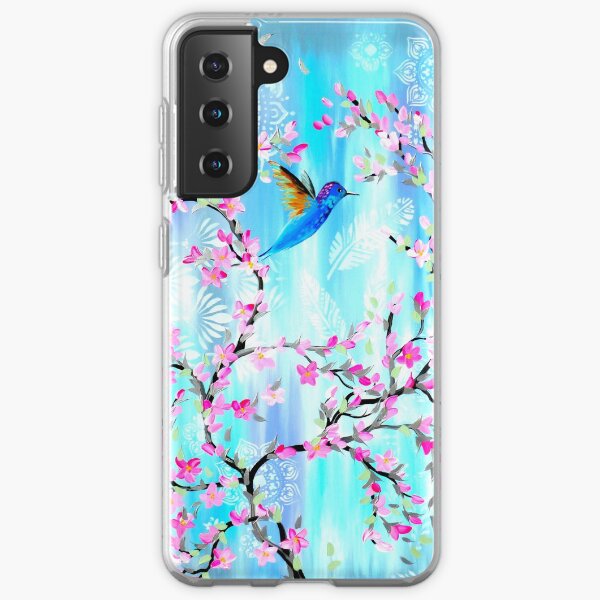 Cherry Blossom Design with Hummingbird Samsung Galaxy Soft Case