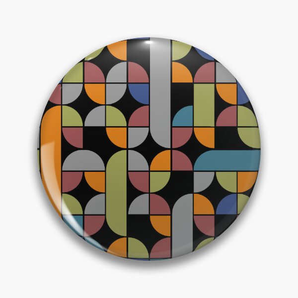 Aperçu de l'œuvre Design vintage motif géométrique orange vert bleu noir créée et vendue par Graphic-Color.