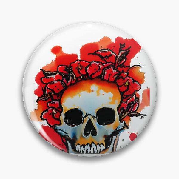Item preview, Skull and Roses - Head on Fire designed and sold by freshWaterCo.