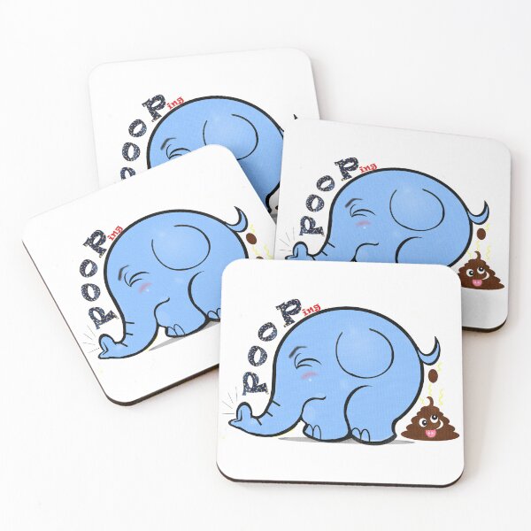 Item preview, Elephant pooping  designed and sold by Shirley cute art .