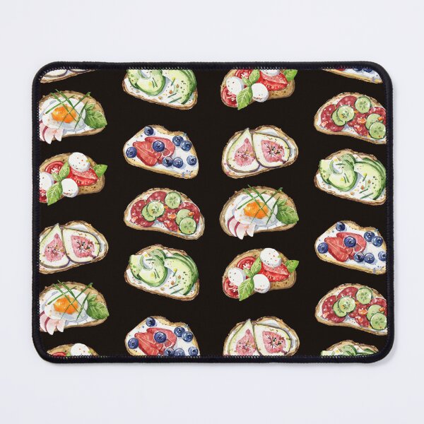Item preview, Assorted Toast Bread With Toppings - Poached Egg, Figs, Avocado Salami, Bluberries, Tomatoes and Strawberries designed and sold by Alicia Chee.