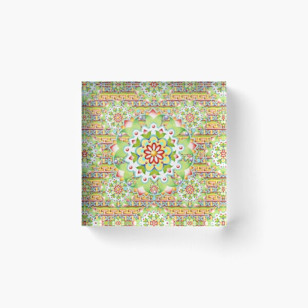 Fiesta Rainbow Mandala Acrylic Block