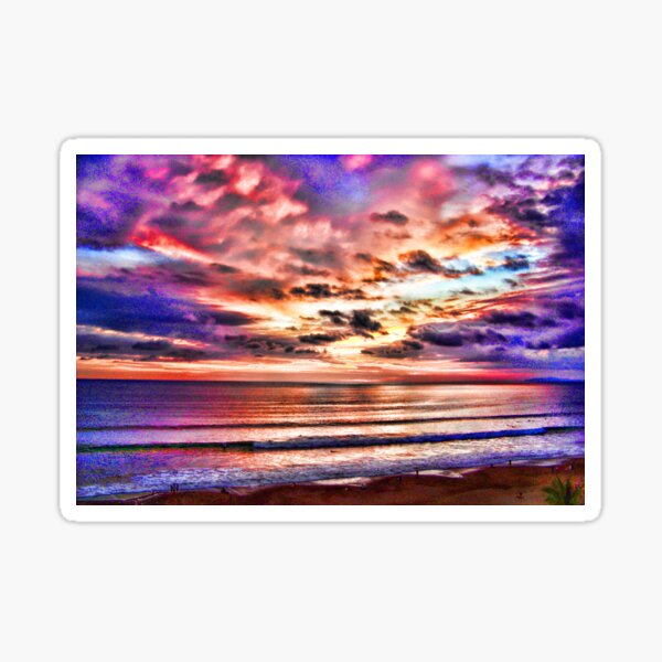 Colorful Sunset Over the Beach Sticker