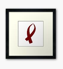 Awareness Ribbon (Burgundy) Framed Print