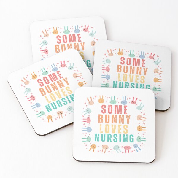 Item preview, Some Bunny Loves Nursing Colorful Rabbits designed and sold by TreetopStudios.