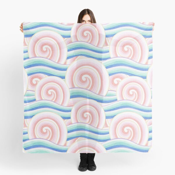 Pink Blue Kimono Bouquet Scarf