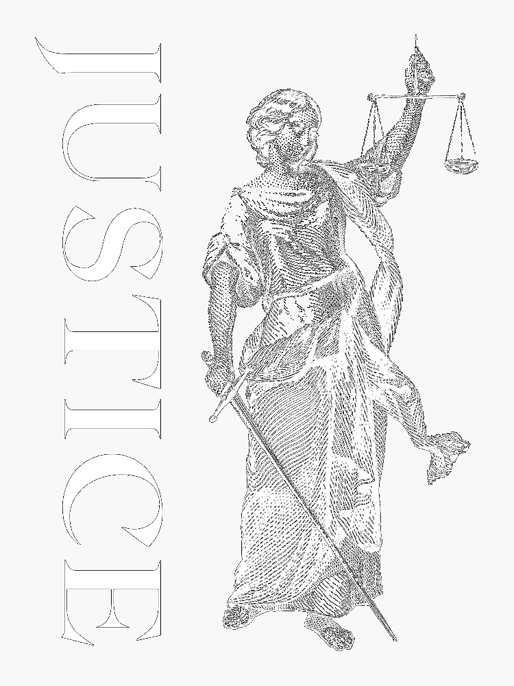 "justice " Sticker for Sale by Joud1422 Redbubble