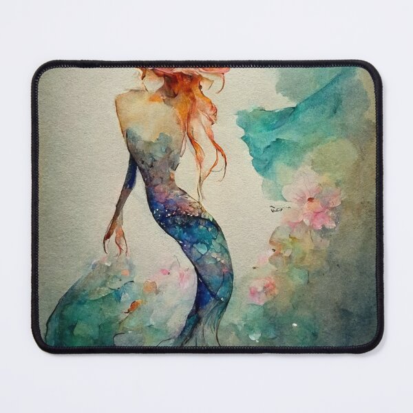 Item preview, sirena acuarela arte floral designed and sold by WeirdStation.