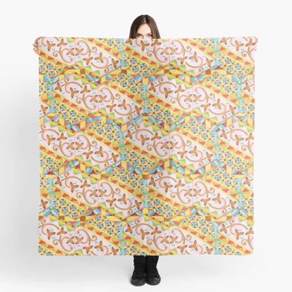 Pink Bonbon Hexagons Scarf