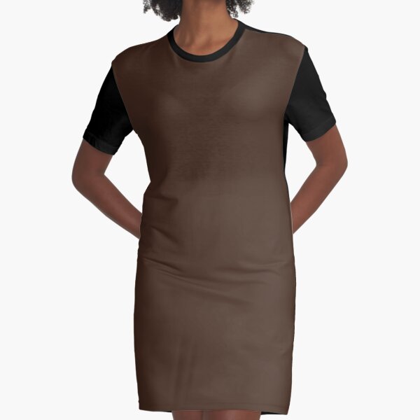 Chocolate Brown | Dark Brown | Solid Color | Graphic T-Shirt Dress